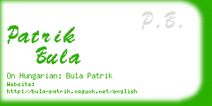 patrik bula business card